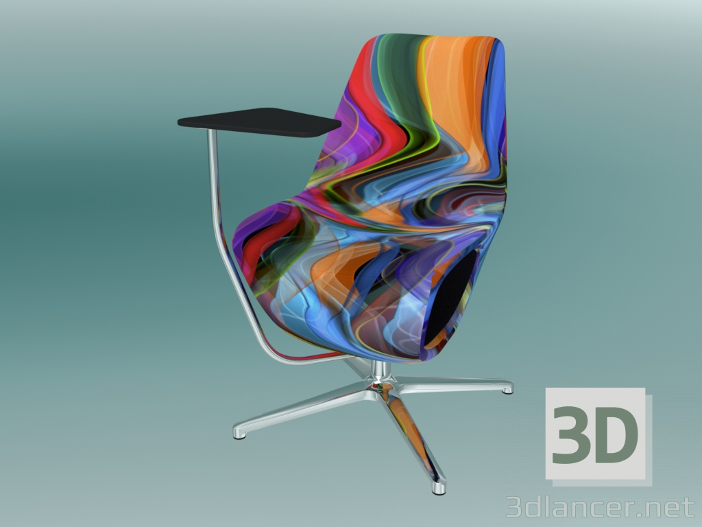 3d model Swivel chair with table (10F + B) - preview