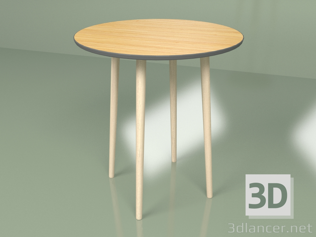 3D Modell Runder Tisch Sputnik 70 cm Furnier (dunkelgrau) - Vorschau