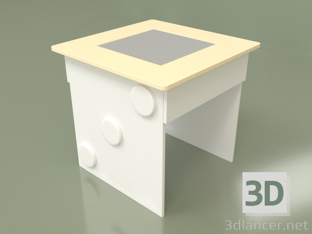 3D Modell Spieltisch mit Spielplatz (Creme) - Vorschau