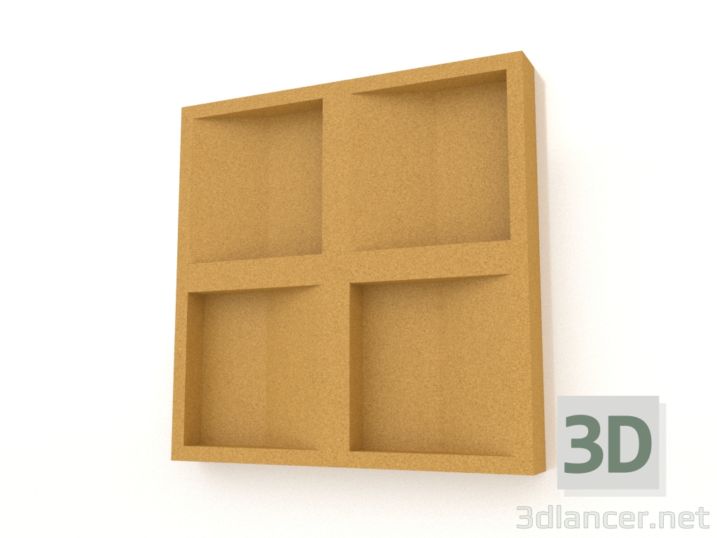 3d model 3D wall panel CONCAVE (yellow) - preview