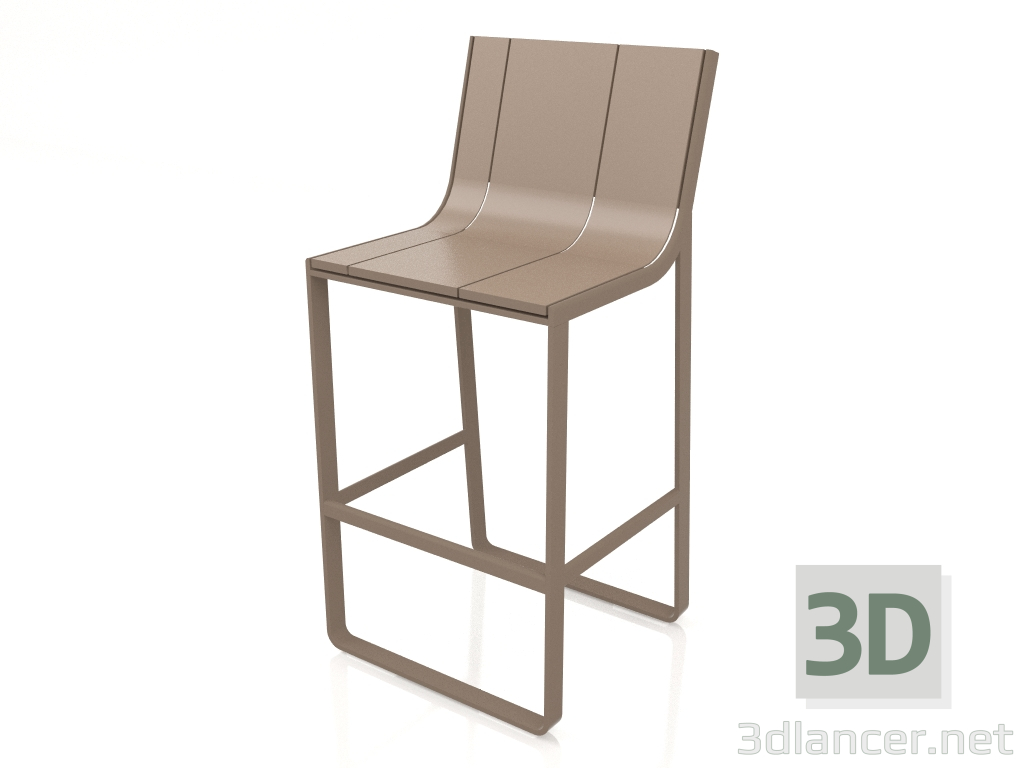 3d model Stool with a high back (Bronze) - preview