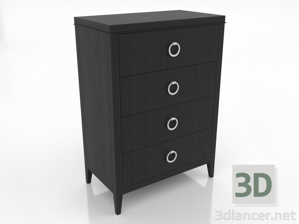 modello 3D Cassettiera alta (nero RAL 9005) - anteprima modello 3D Cassettiera alta (nero RAL 9005) - anteprima