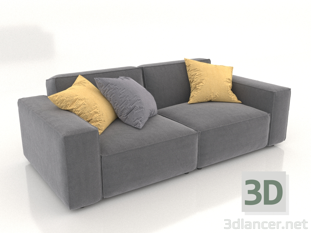 modello 3D Divano modulare Premium Como (dritto) - anteprima