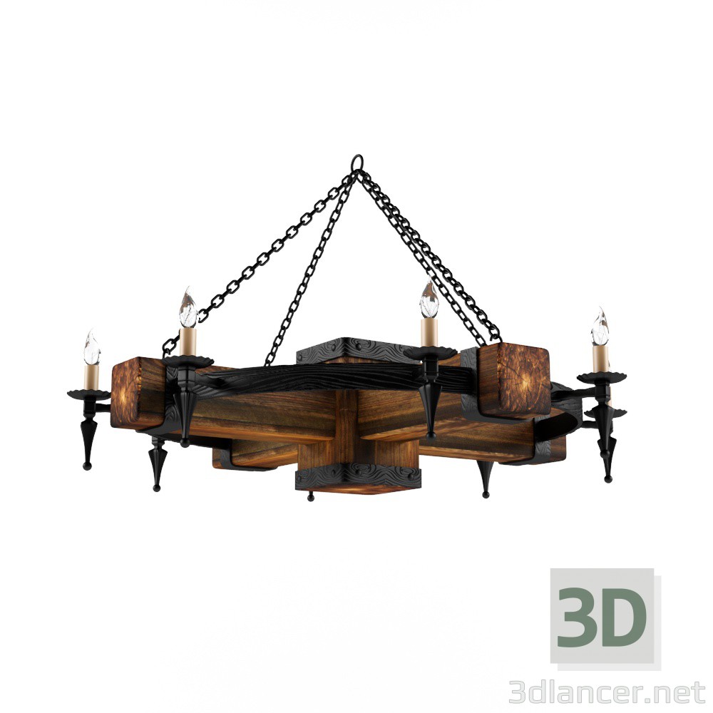3d model Chandelier Dlan.rf "Country with candles" - preview