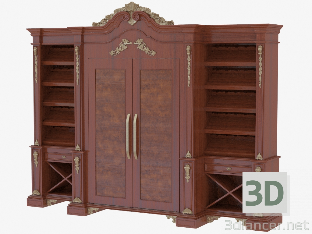 3d model Wine rack with built-in fridge - preview