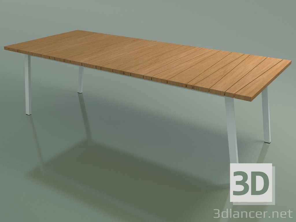 3d model Outdoor dining table with teak worktop InOut (133, White Lacquered Aluminum) - preview