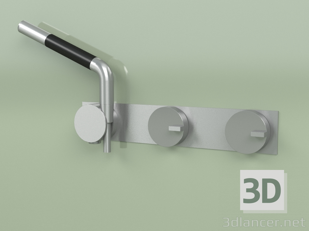 3d model Set of 2 hydro-progressive bath and shower mixers with hand shower (18 68 R, AS) - preview