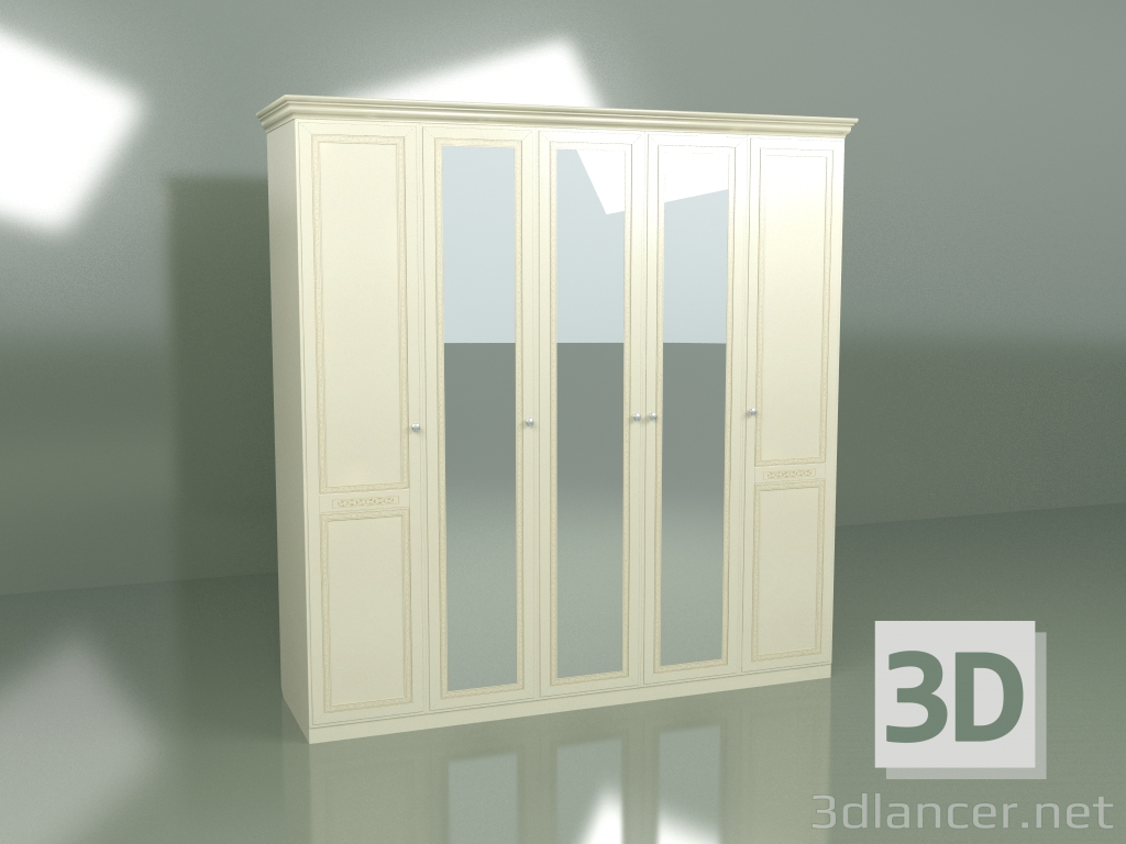 3d модель Шафа 5 дверей із дзеркалом ВН 1503 – превью