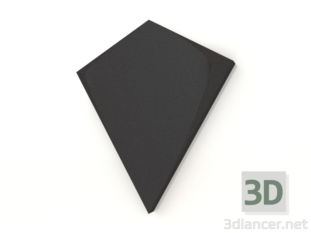 modello 3D Pannello murale 3D KITE (nero) - anteprima