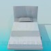 3d модель Одномісна ліжко – превью