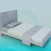 3d model Cama individual - vista previa