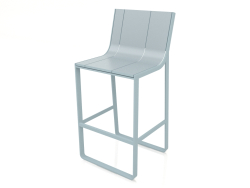 Stool with a high back (Blue gray)