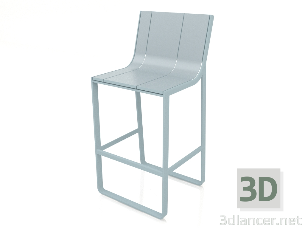 3d model Stool with a high back (Blue gray) - preview
