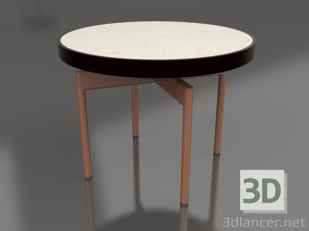 modello 3D Tavolino rotondo Ø60 (Nero, DEKTON Danae) - anteprima