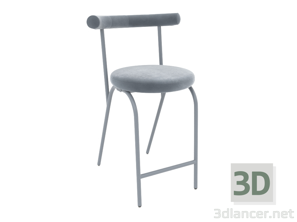 modello 3D Sedia semi-bar Rohalyk (grigio) - anteprima