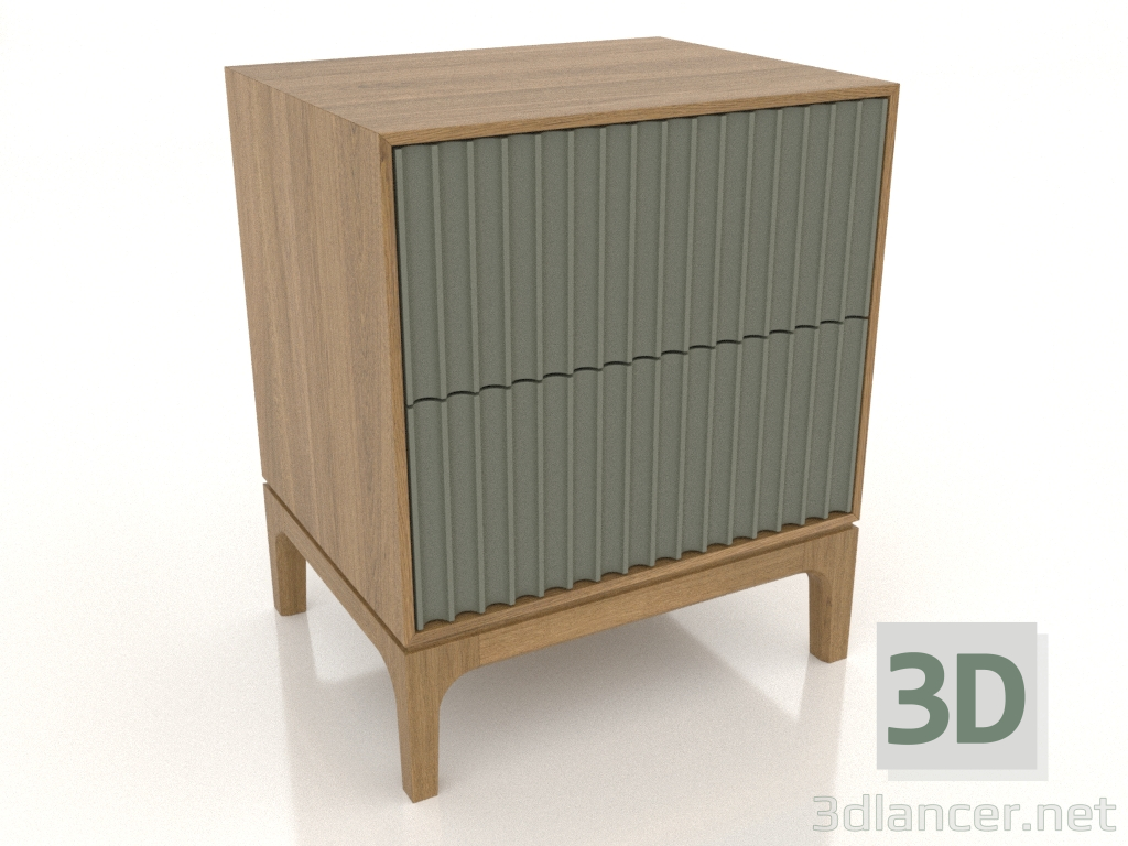 3d model Bedside table FARGO 2 drawers with milled facades (olive, natural oak, option 2) - preview 3d model Bedside table FARGO 2 drawers with milled facades (olive, natural oak, option 2) - preview