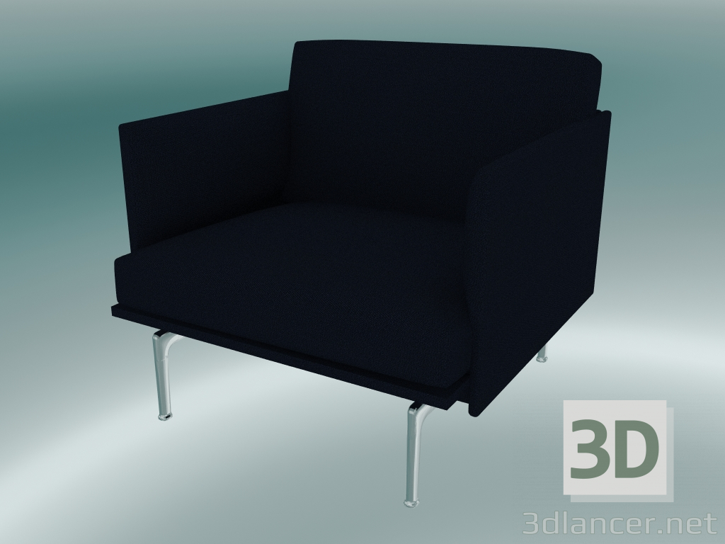 modello 3D Sedia studio Outline (Vidar 554, alluminio lucidato) - anteprima