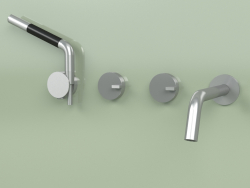 Set de 2 mitigeurs bain-douche hydro-progressifs avec bec et douchette (18 69, AS)