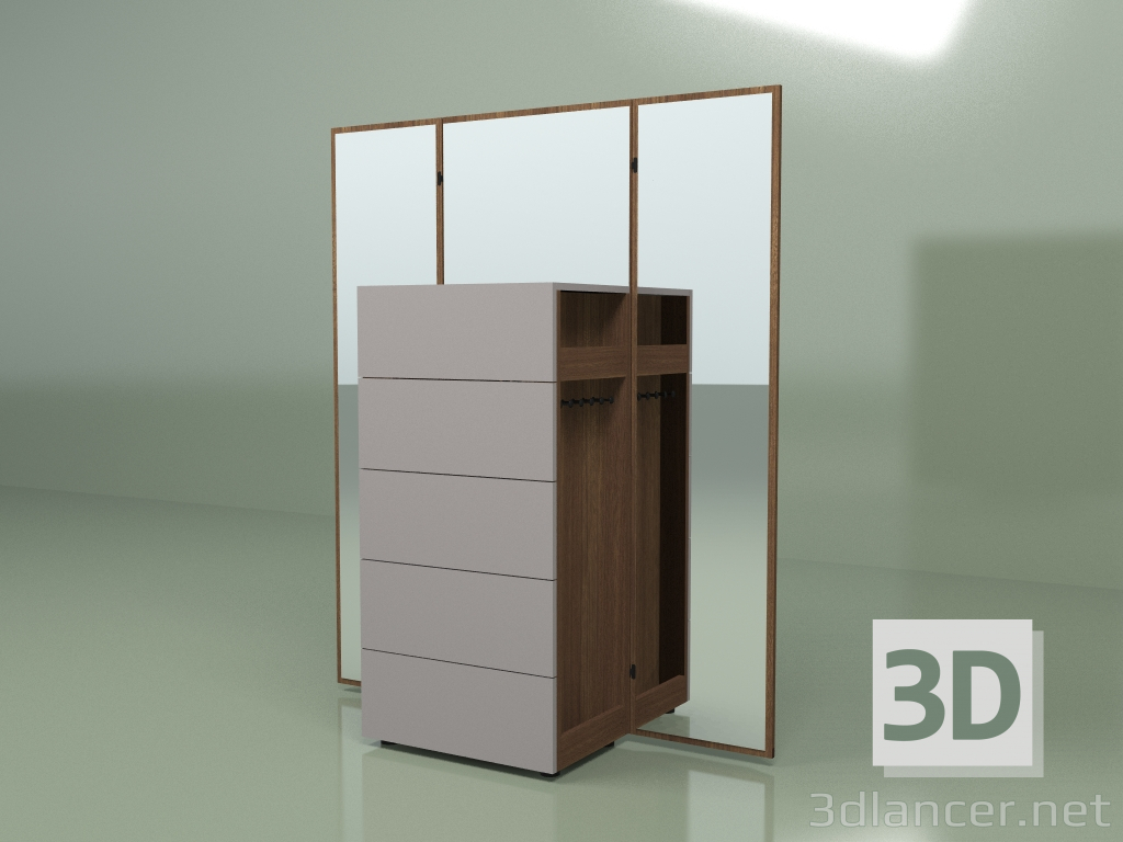 modèle 3D Commode avec miroir Avola - preview