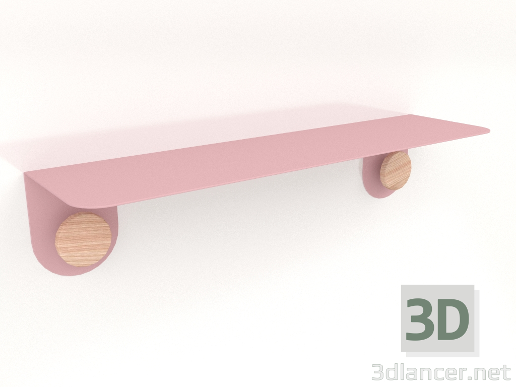 modello 3D Mensola Hook 60 (Rosa chiaro) - anteprima