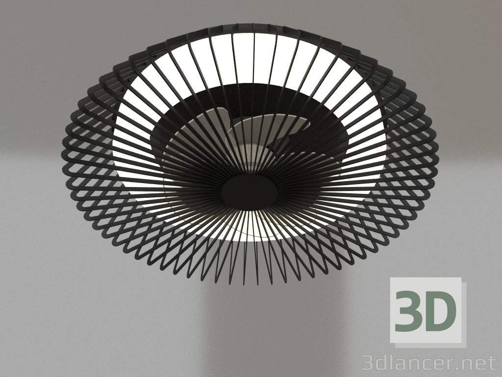 3D Modell Decken-Kronleuchter-Ventilator (7121) - Vorschau