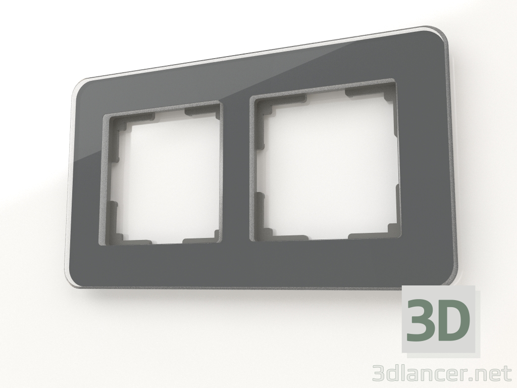modello 3D Cornice in vetro per 2 montanti Elite (grafite) - anteprima