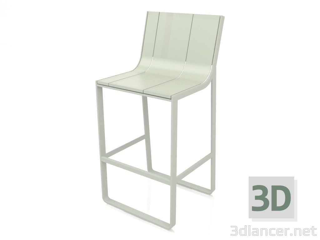 3d model Stool with a high back (Cement gray) - preview
