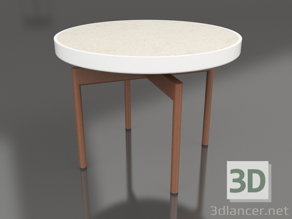 modèle 3D Table basse ronde Ø60 (Blanc, DEKTON Danae) - preview