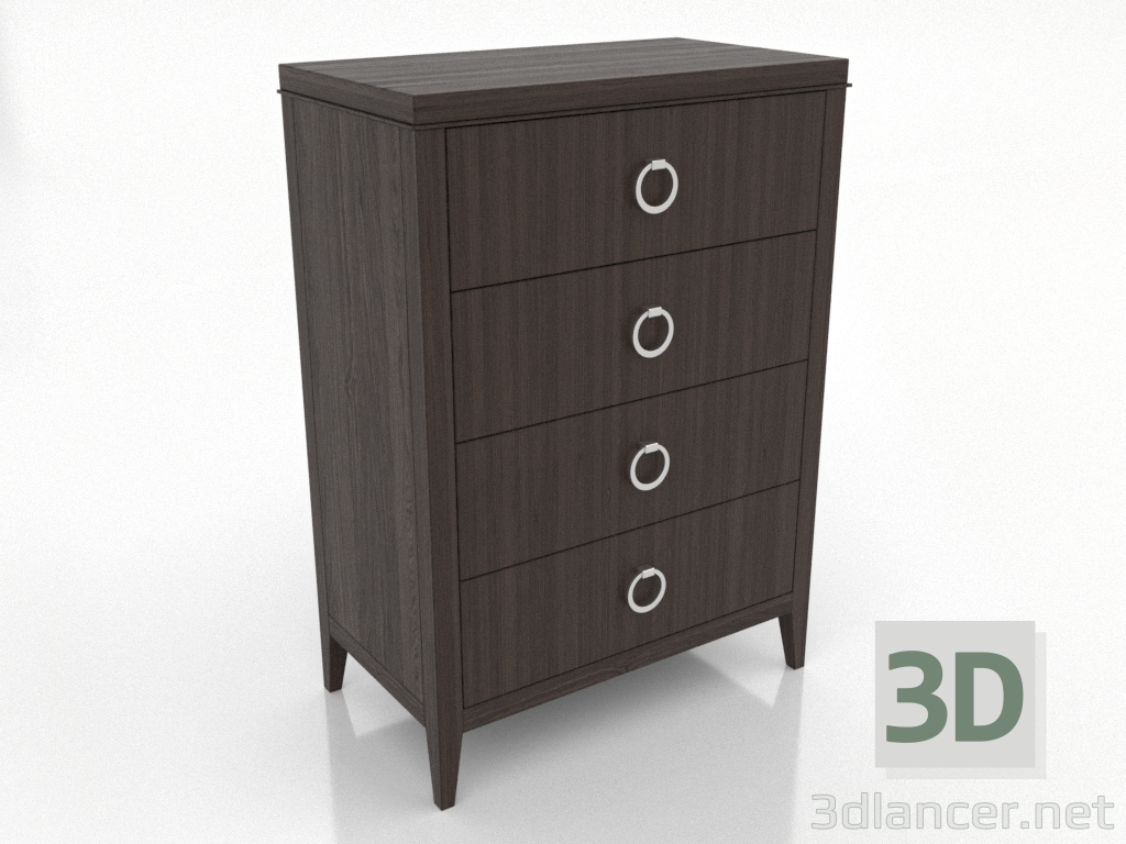 3d model Tall chest of drawers (ash walnut) - preview 3d model Tall chest of drawers (ash walnut) - preview