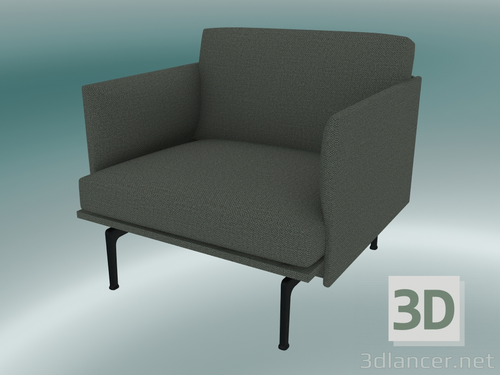 modello 3D Chair studio Outline (Fiord 961, Nero) - anteprima