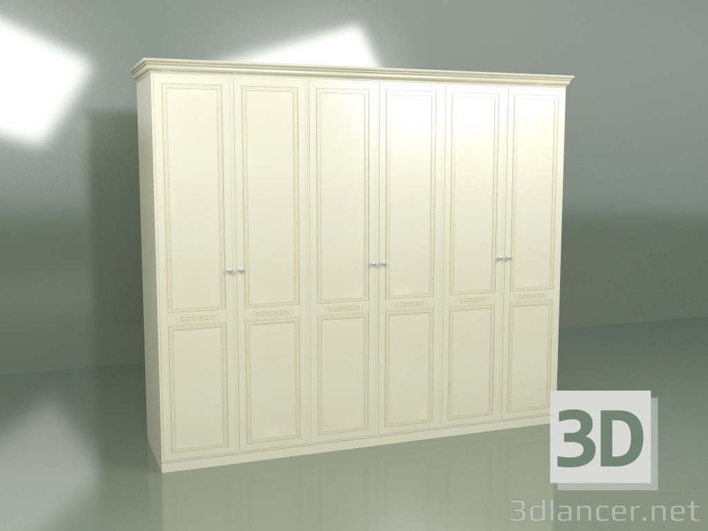 3d модель Шкаф 6 дверей ВН 160 – превью