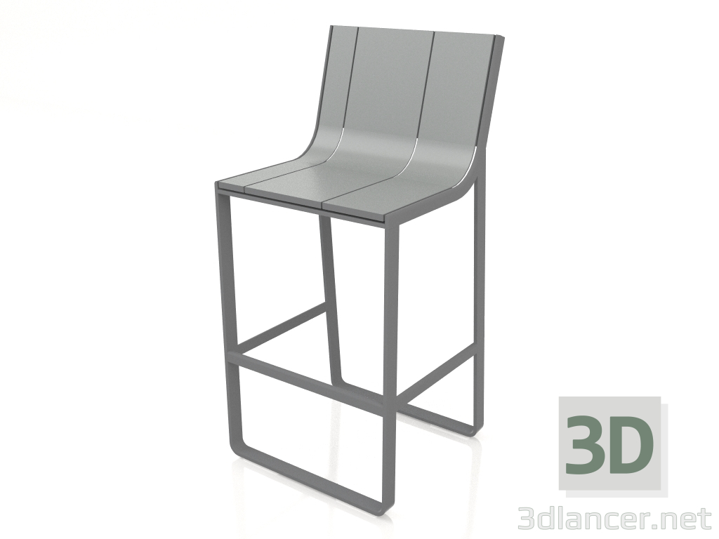 3d model Stool with a high back (Anthracite) - preview