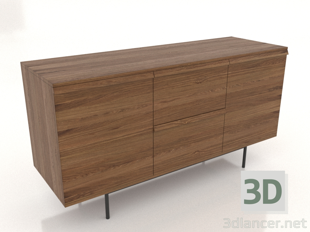 3D modeli Çekmeceli dolap 2 METAL 1500x500x800 (açık ceviz) - önizleme