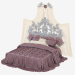 3d модель Кровать двуспальная Baroque Bed With Tufted Upholstered Headboard (14209) – превью