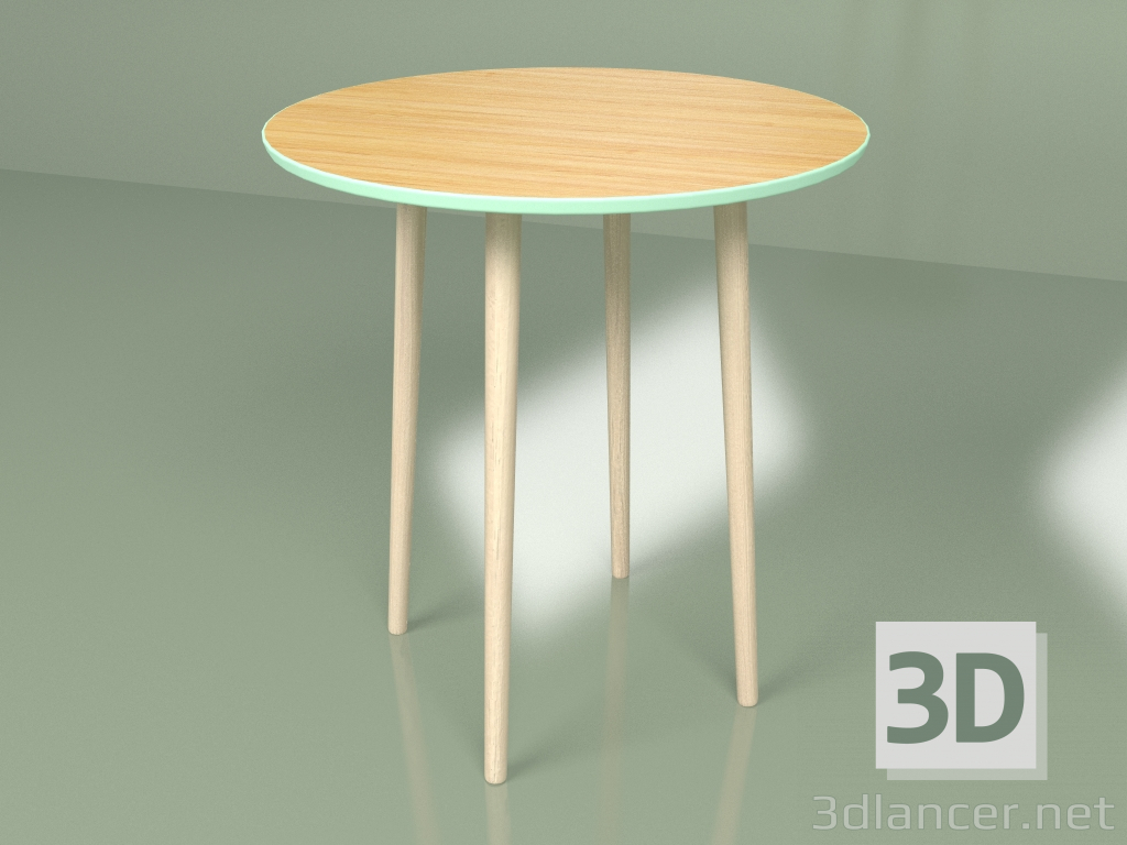 modèle 3D Table ronde Spoutnik 70 cm placage (vague de mer) - preview