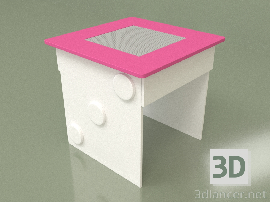 3d model Mesa de juego con parque infantil (rosa) - vista previa