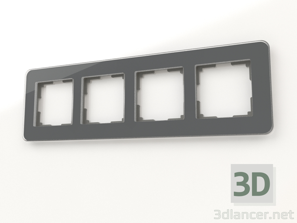 modèle 3D Cadre en verre pour 4 poteaux Elite (graphite) - preview