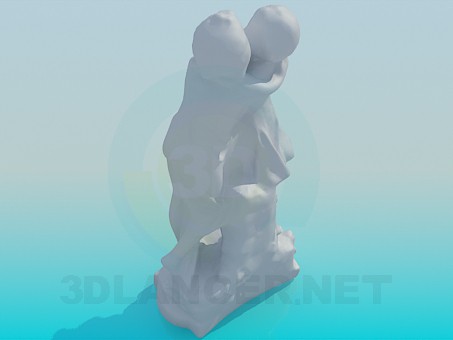 3d модель Мальчик целует девочку – превью 3d модель Мальчик целует девочку – превью