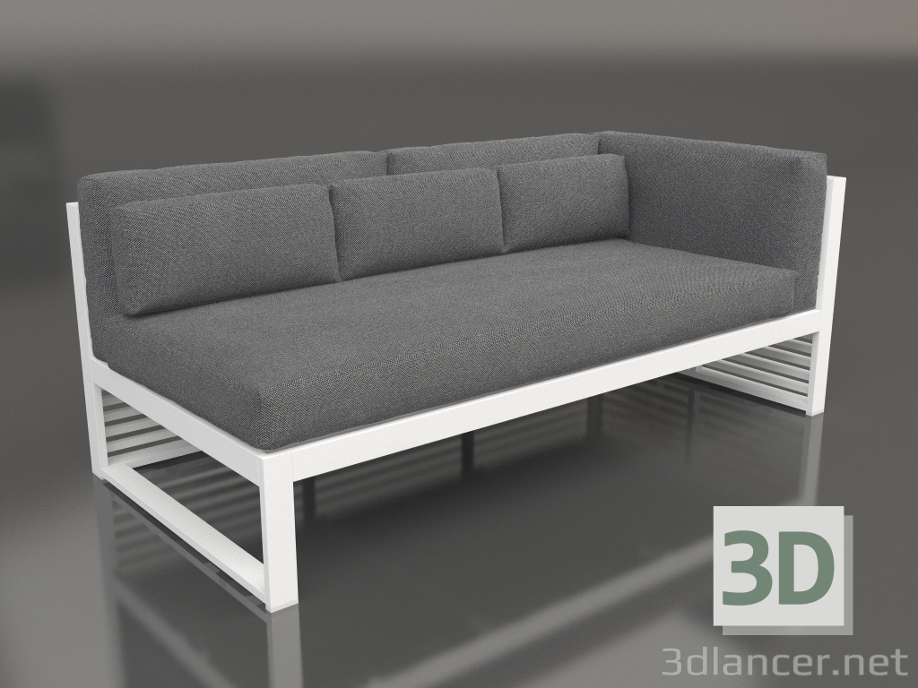 3d model Modular sofa, section 1 right (White) - preview