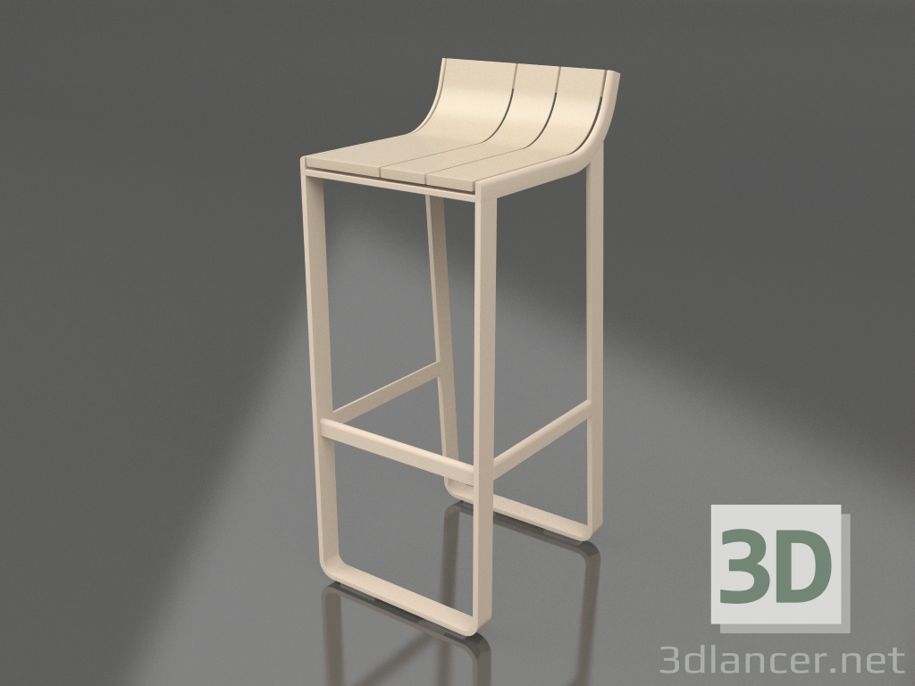 modello 3D Sgabello con schienale basso (Sabbia) - anteprima