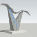 3D modeli Havaalanında 2 giriş işareti - önizleme