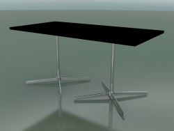 Tavolo rettangolare con doppia base 5526, 5506 (H 74 - 79x159 cm, Nero, LU1)