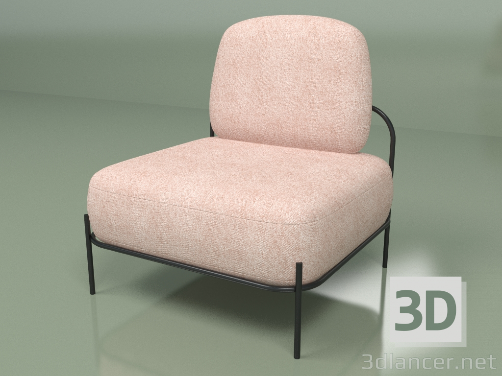3d модель Кресло Pawai (пудровый розовый) – превью
