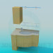 3D Modell Möbel unter dem Waschbecken in der Ecke - Vorschau