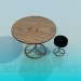 3d модель Круглий стіл з круглим табуретом – превью