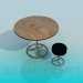 3D Modell Runder Tisch mit einem runden Hocker - Vorschau
