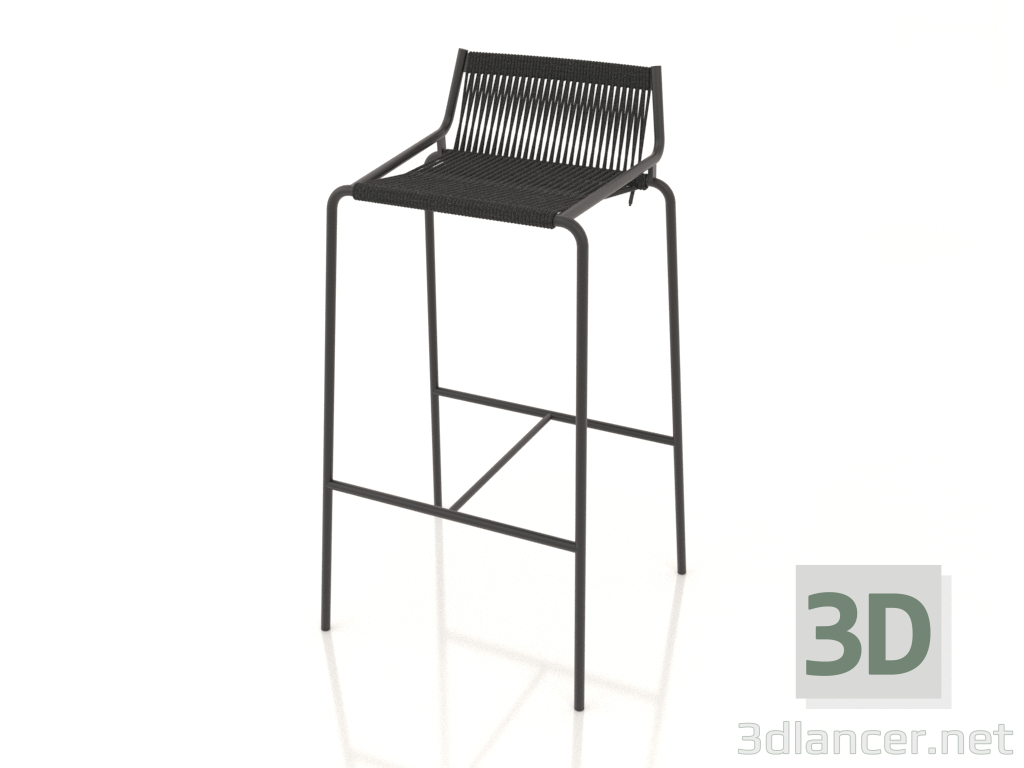 3d model Bar stool Noel H77 (Black Base, Black Flag Halyard) - preview