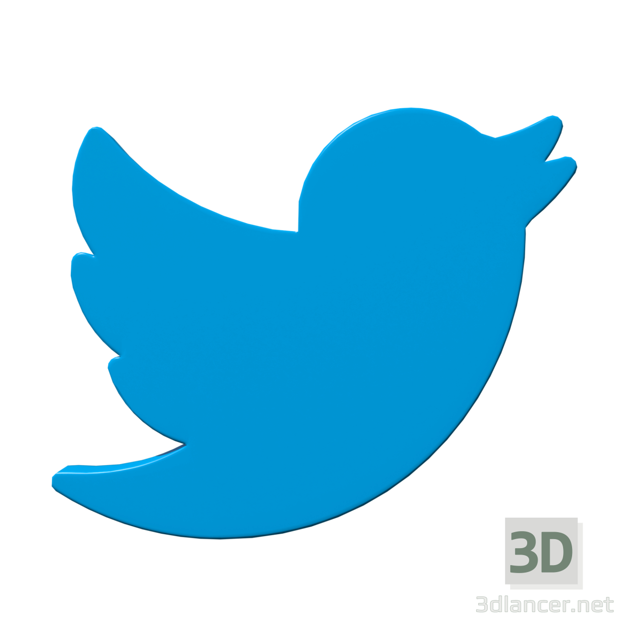 3d Twitter птах символ модель купити - зображення