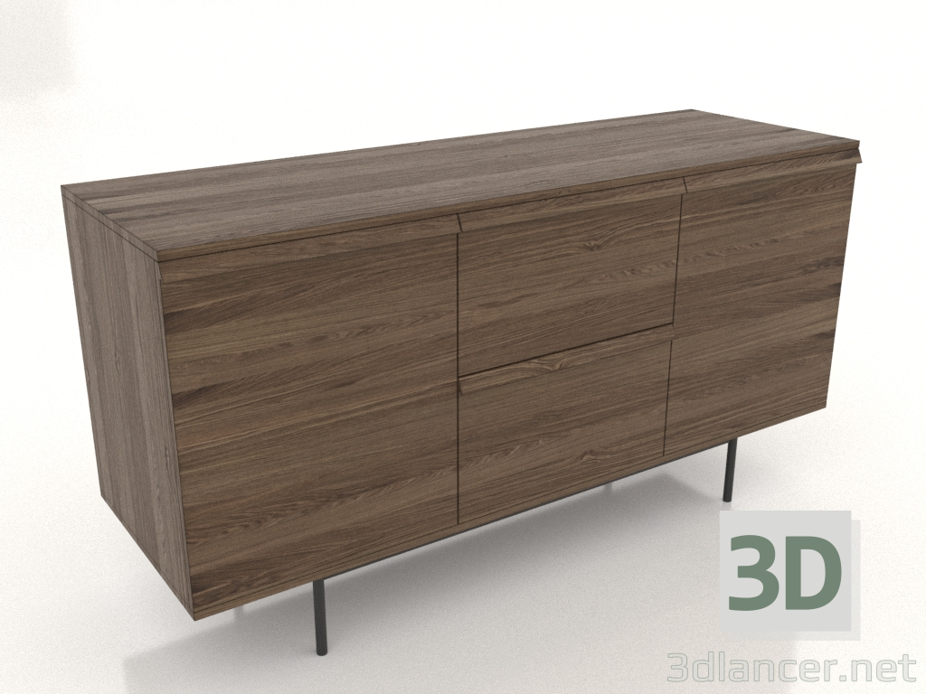 Modelo 3d Cômoda 2 METAL 1500x500x800 (nogueira freixo brilhante) - preview