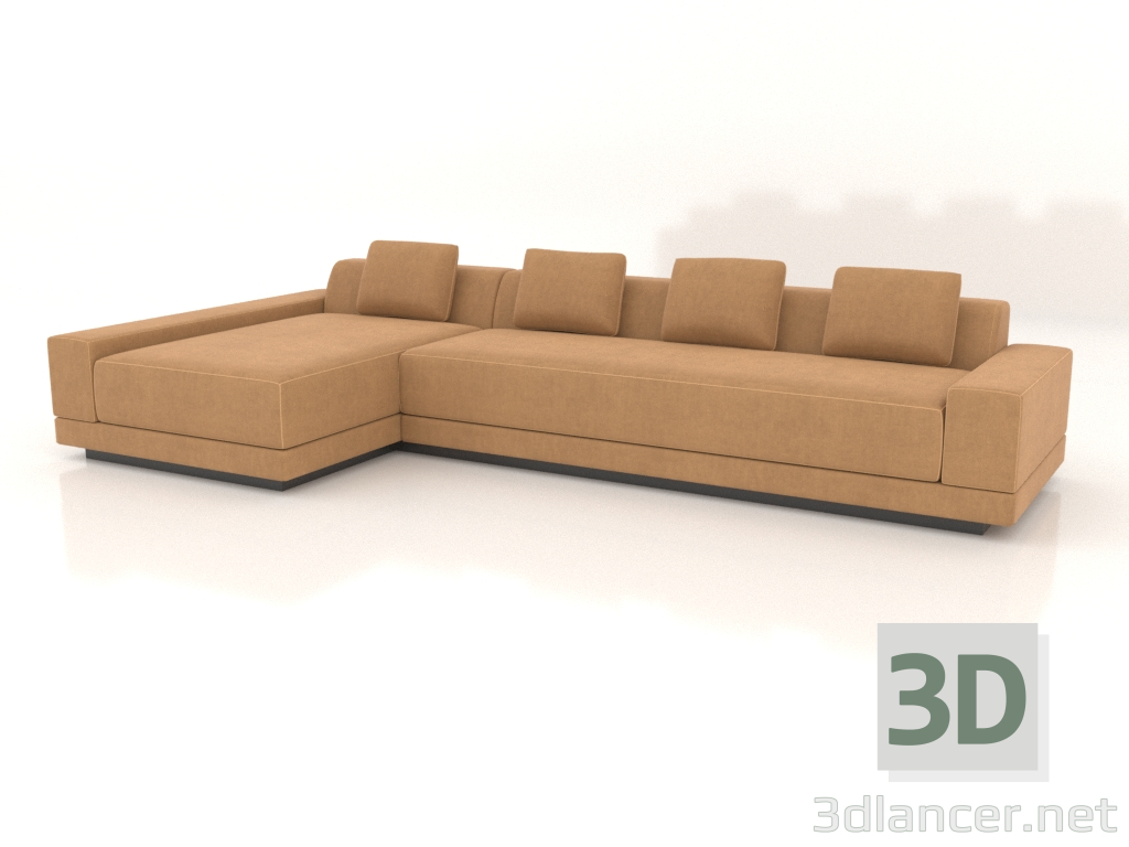 modello 3D Divano angolare Cortona Slim-Arm - anteprima